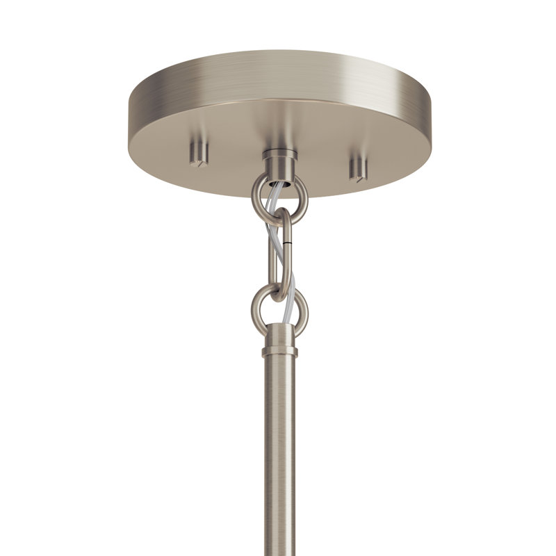  Lustre classique / traditionnel en acier à intensité variable, H 17,5 po x l 32 po x P 32 po, Nickel brossé, 6