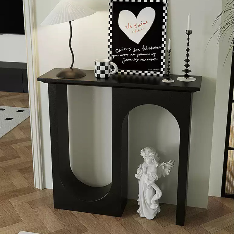 Black Manufactured Wood Freestanding Fireplace, Black