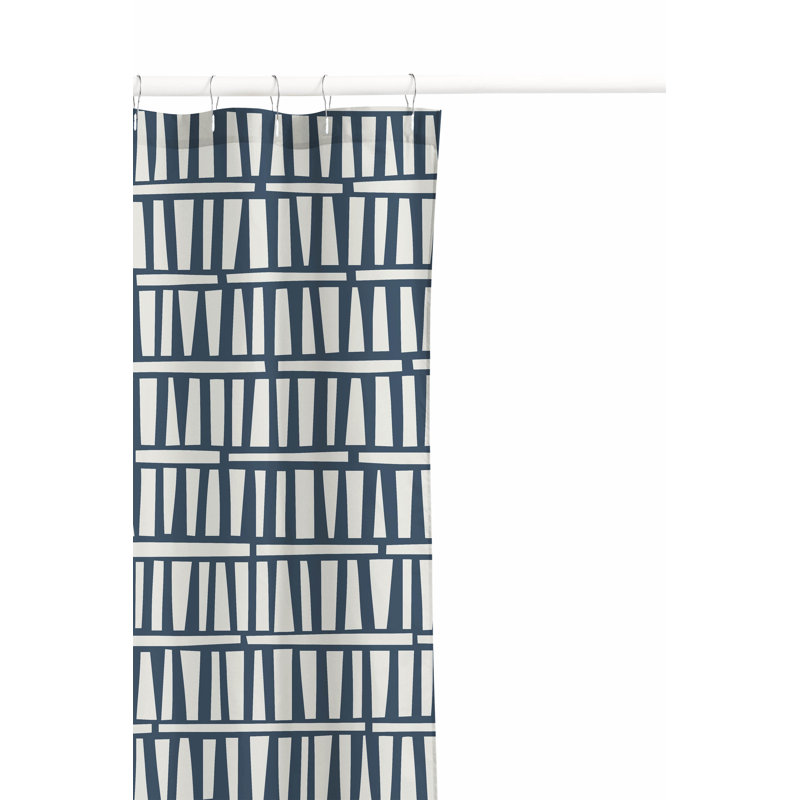 Heritage Haven Ultra-Thin Lightweight Shower Curtain, Blue