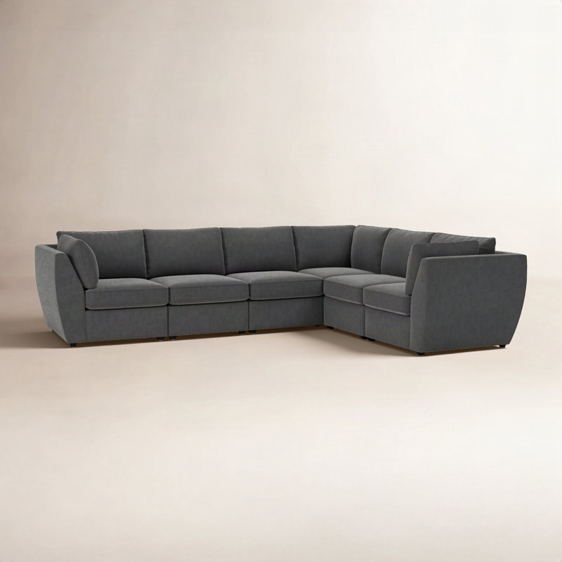 Canapé modulaire rembourré 6 pièces Halson, Fumée Davis