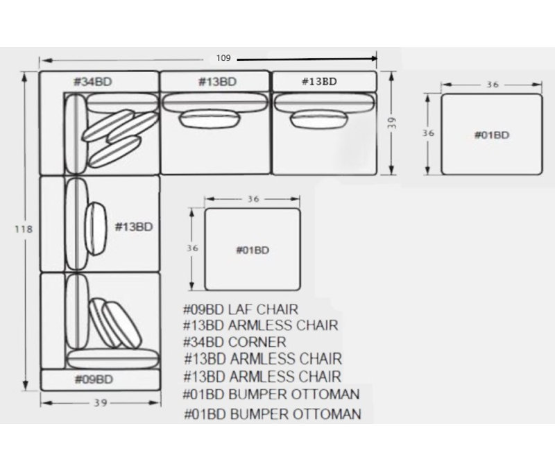 Canapé modulaire de coin avec repose-pieds Zisa, Blanc Ida