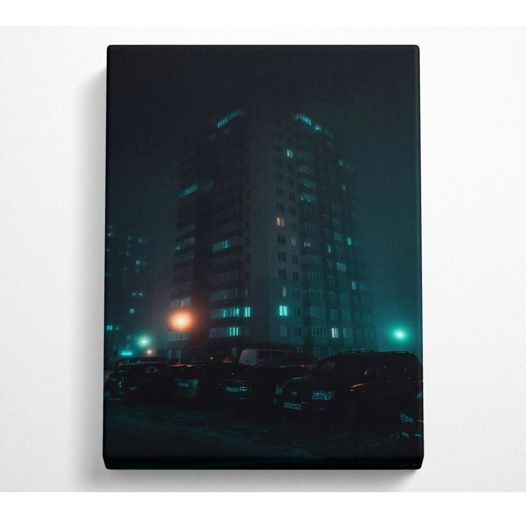 Teal Cityscape Fog