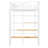 Twin Size Metal Loft Bed with Upper Grid Shelf & 4-Layer Storage Ladder, Space-Saving Black Design — White Elevated Space-Saving Bed-2094839300
