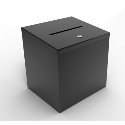 FixtureDisplays® Boîte, collecte de fonds en métal 9 pi x 9 po x 9 po 10918 noir