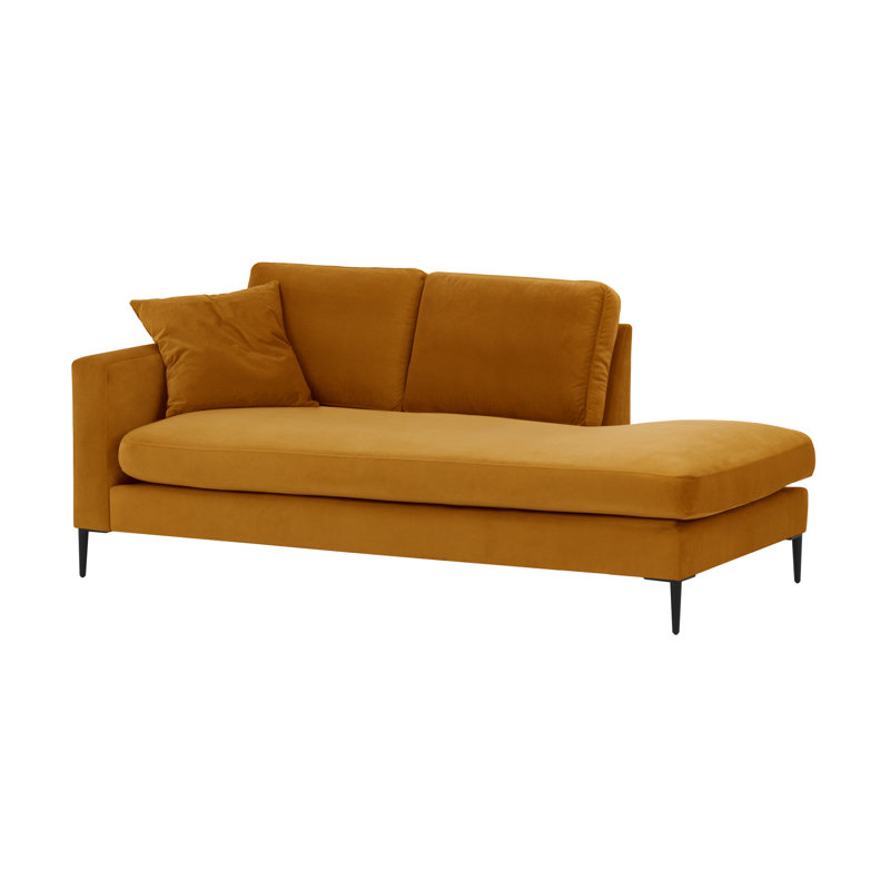 Chehabi Upholstered Chaise Lounge, Mustard, Right Hand Facing