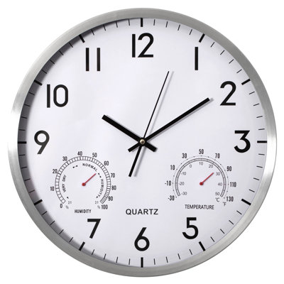 Horloge murale à quartz avec thermomètre et hygromètre Ebern Designs