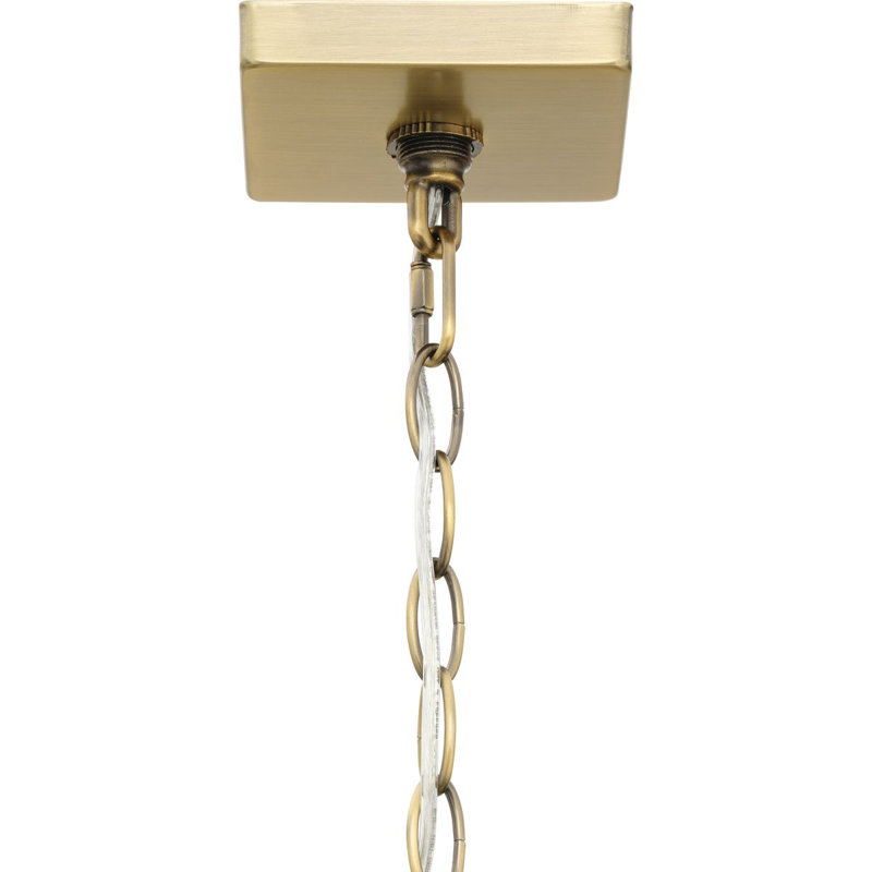 Lustre à 4 lumières Hillcrest, H 22 po x l 13 po x P 13 po, Laiton rétro
