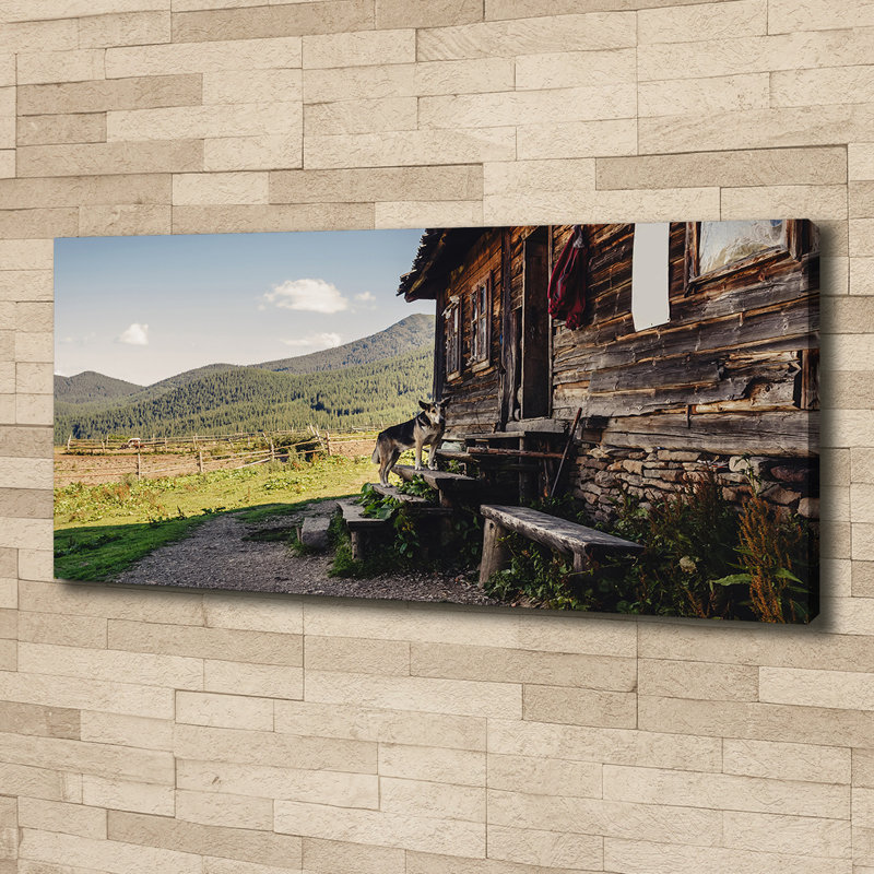 Wooden House in the Mountains 1 Piece Wall Art on Canvas