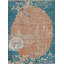 Tapis orange en laine noué à la main de conception unique 2 pi 11 po x 3 pi 11 po New Age