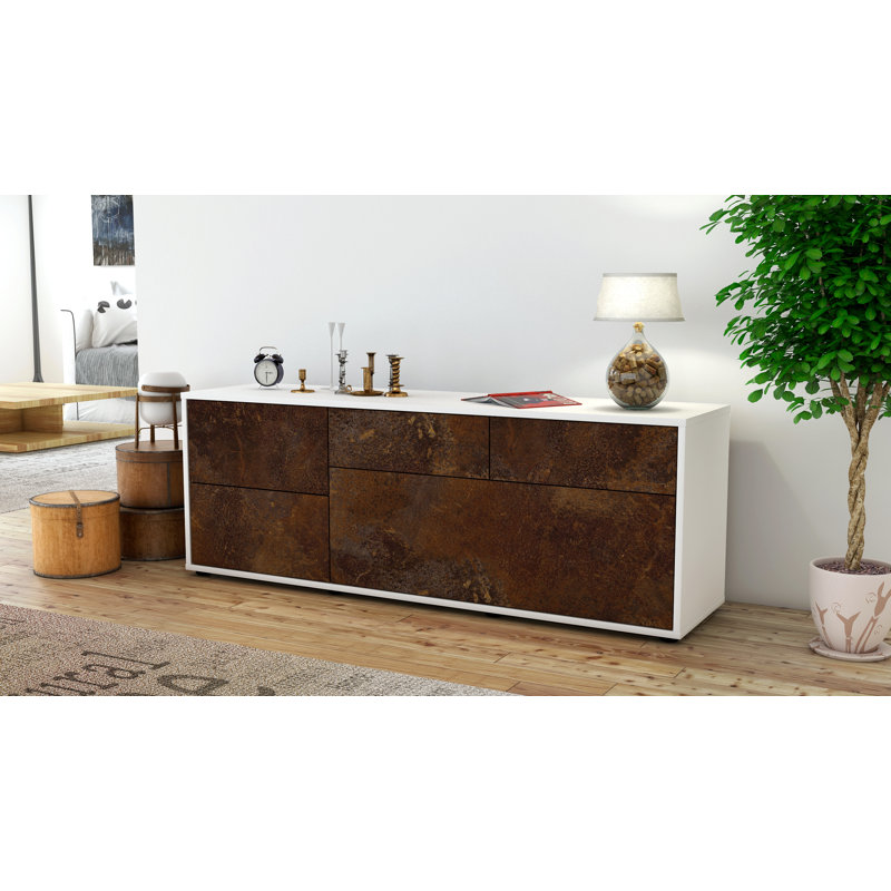 Yarbro TV Stand for TVs up to 60", Rust / Matte White