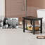 18,4 po Banc de douche en poly en bois avec tablette de rangement-2079614267