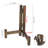2 Piece Brown Wood Plate Display Stands