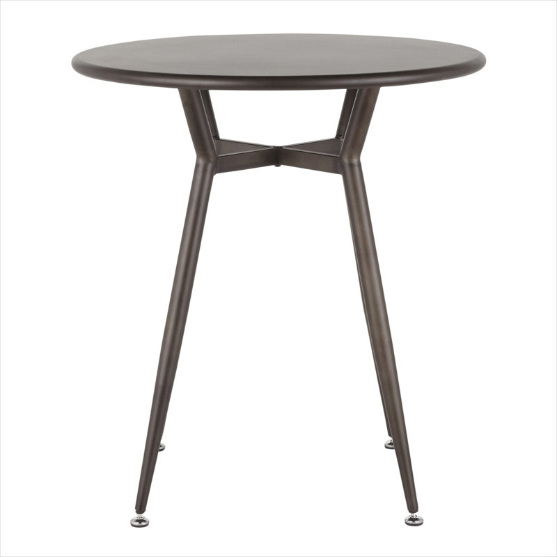 Table de salle à manger ronde en métal 4 places, style industriel, finition bronze antique, 27,75 pouces, petit coin-repas