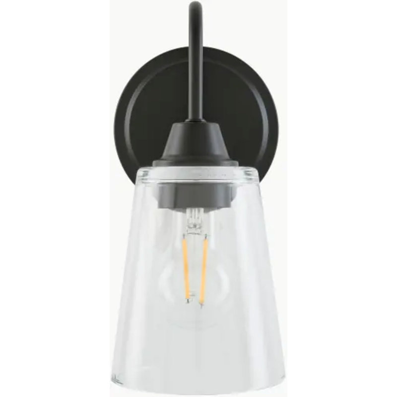 Yueva Wall Sconce, 1, Clear, Black