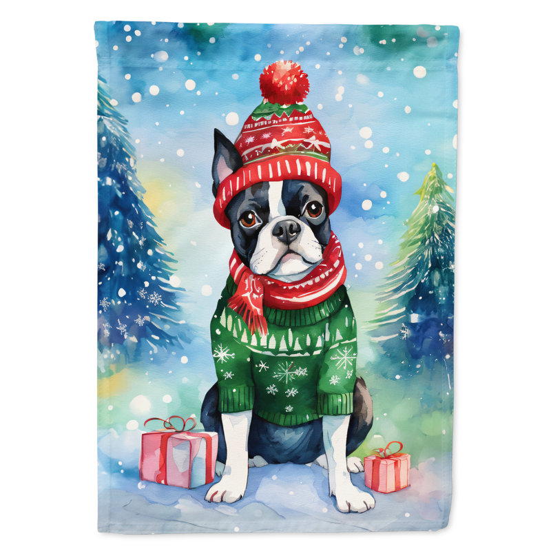 Double Sided Polyester Christmas, 15.5" H x 11.25" W