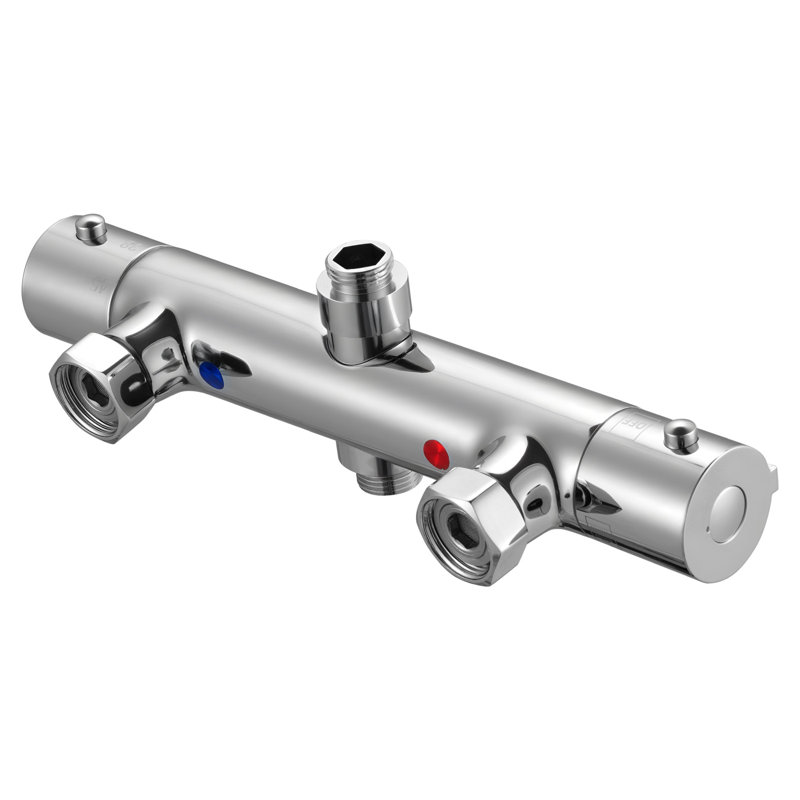 Thermostatic Shower Faucet Valve, 38? Secure Lock Thermostatic Mixing Valve, Hot Cold Water Showering Faucet Temperature Control Valves with Consistent Water Temperature for Bathroom, RV, Camper