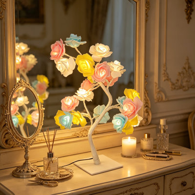 Adjustable Flower Tree Table Lamp, Usb Powered With Inline Switch