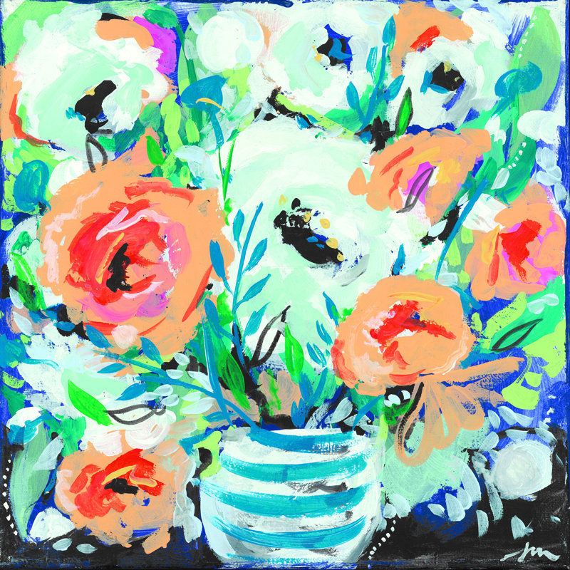 Fancy Florals par Jessica Mingo - reproduction, H 12 po x l 12 po, Non, Wrapped Canvas