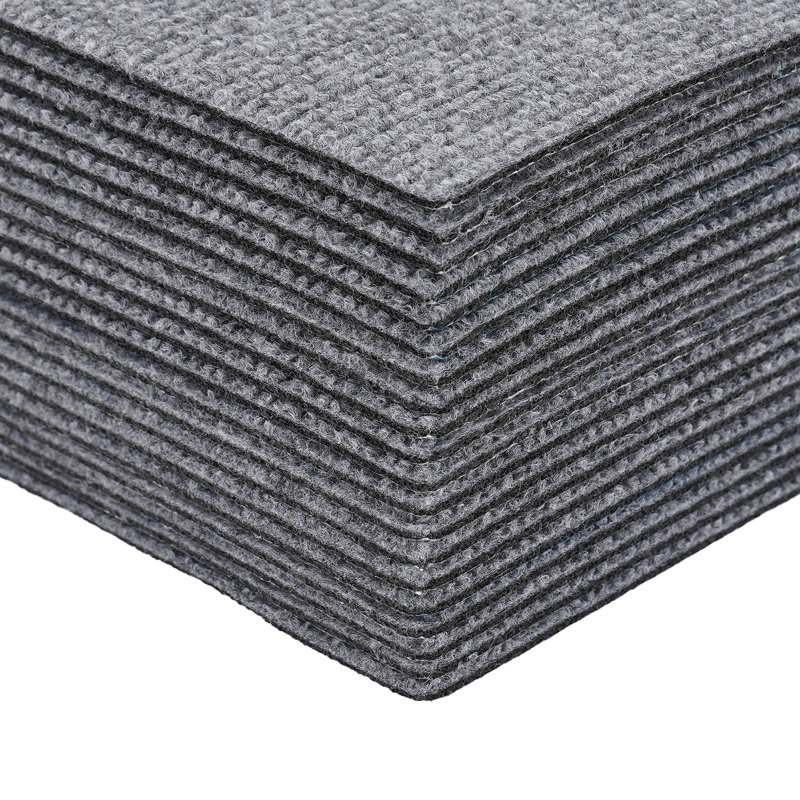 20Pcs 23.6 x 23.6" Carpet Tiles, Light Gray
