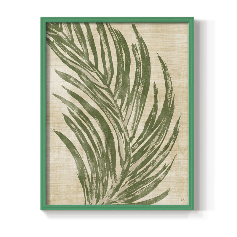 Palmaria II, reproduction encadrée - bois massif, Vert, H 11 po x l 9 po