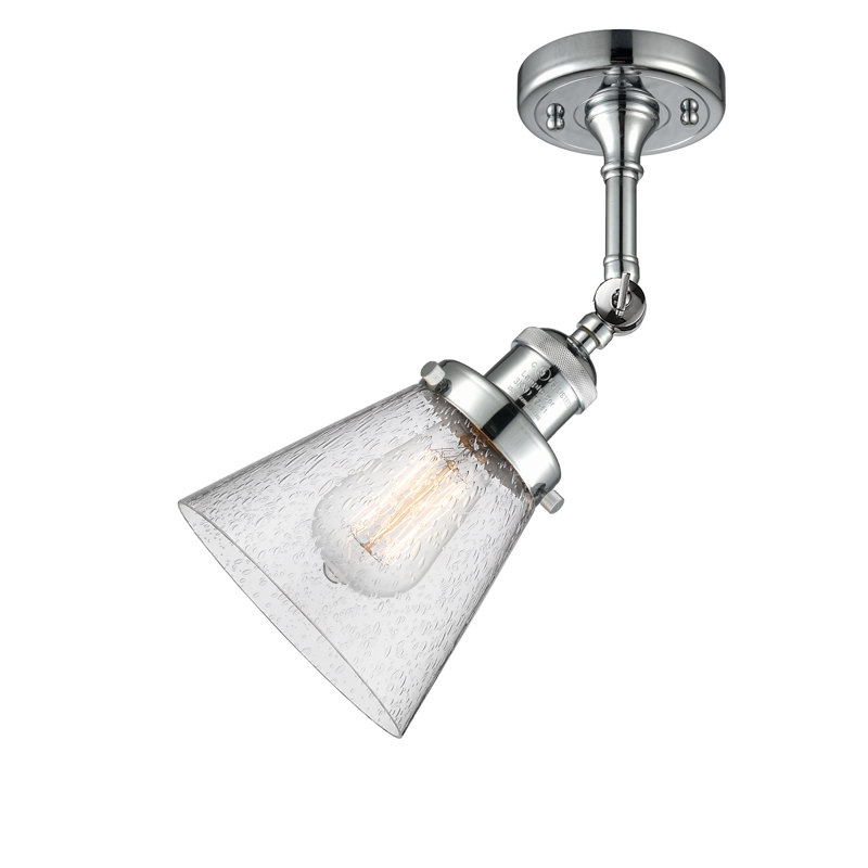 Agustine Flush Mount, Polished Chrome, 13.5" H x 6.25" W x 6.25" D
