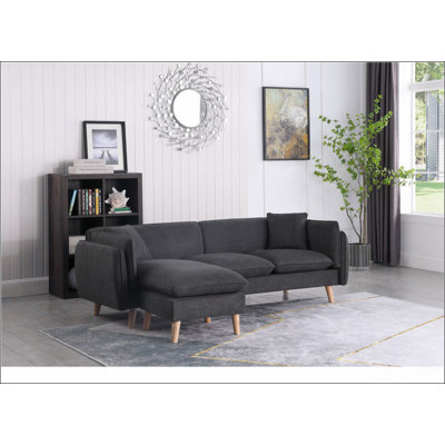 Canapé modulaire en tissu gris foncé Brayden