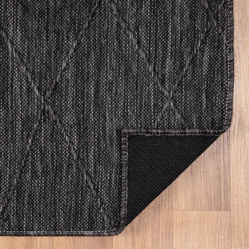 Modern Outdoor Geometric Area Rug, Non-Slip Washable Carpet, Rectangle 8' x 10'