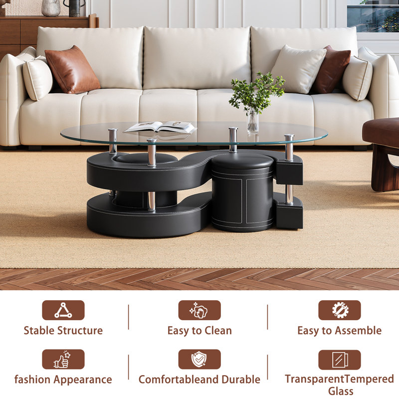 Table basse Addaly, Noir