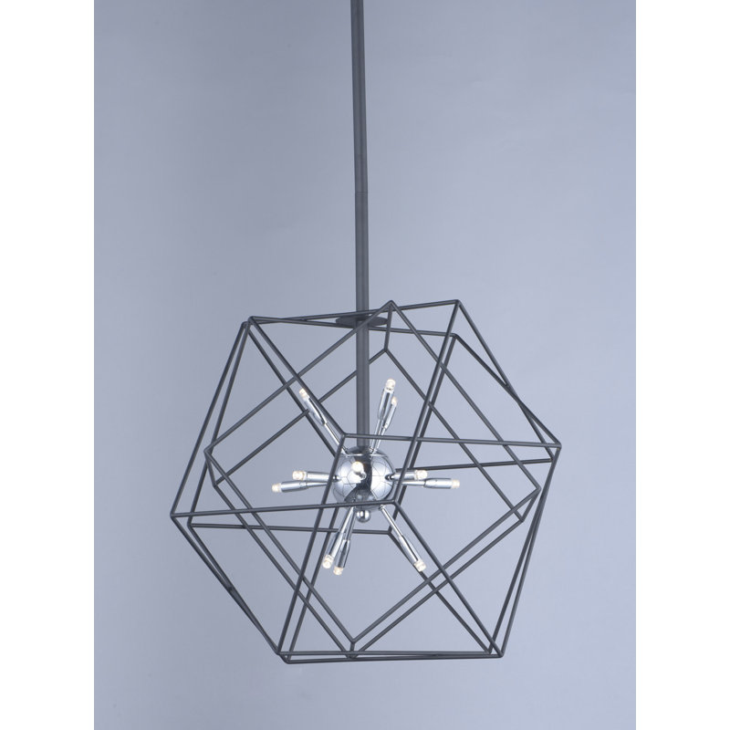 Lustre géométrique lanterne 12 lumières Weldy