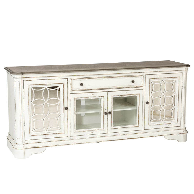 Branca Antique 74" TV Console w/ Mirrored Doors