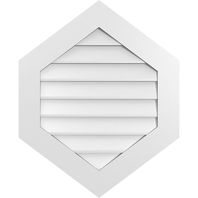 Vertical Peaked Surface Mount Signature Urethane Non-Functional Gable Vent 9/12 Pitch Primed Tan, 32" H x 26" W x 1" D