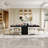 MDF Top Dining Table with Gold Finish Corner-343990793