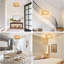 Luminaire suspendu branché en rotin de papier tissé Luminaire suspendu Boho Luminaire suspendu rustique pour la cuisine, la salle à manger, le vestibule de la chambre à coucher, avec ampoule à intensité variable à 3 voies (tissé-2)