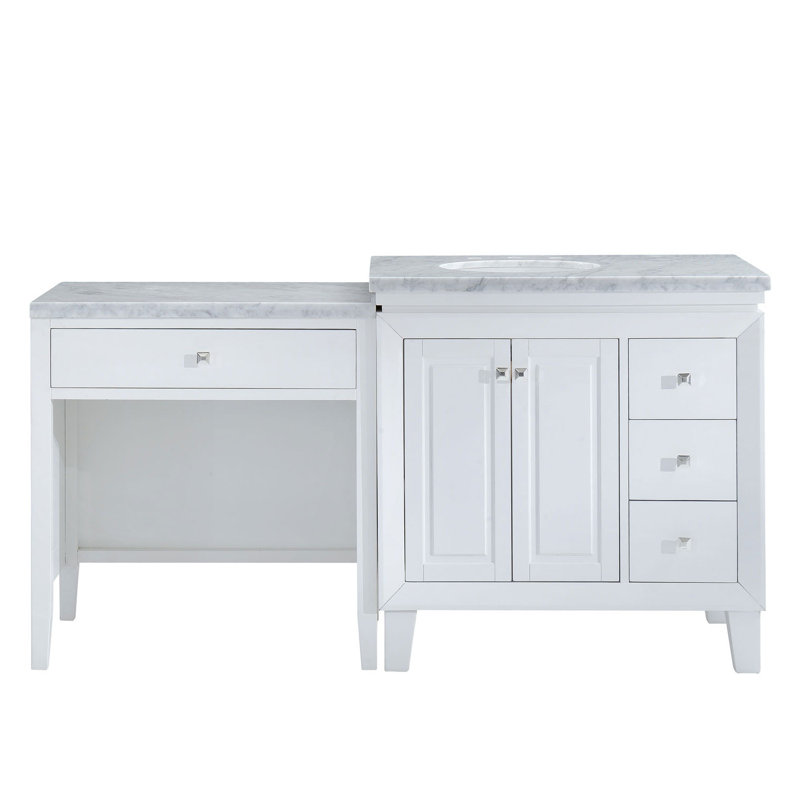 Pierceton 67'' Single Bathroom Vanity with Marble Top