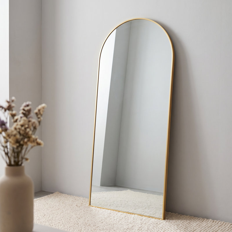 Miroir de plancher pleine longueur en aluminium, 21''×56'', Doré
