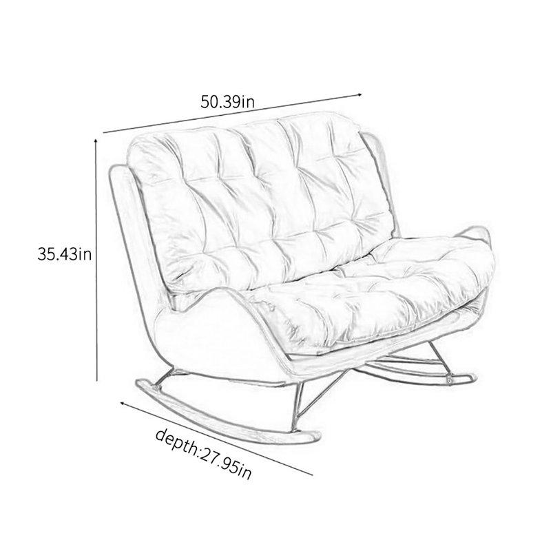 Chaise berçante de salon à bascule Nordic Light Luxury, Orange, blanc cassé