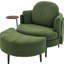 Chaise simple moderne, 42,5 po avec repose-pieds mobile et coussins confortables, pour votre chaise de salon, plateau de table basse de conception ergonomique, améliore la vie quotidienne-669820670