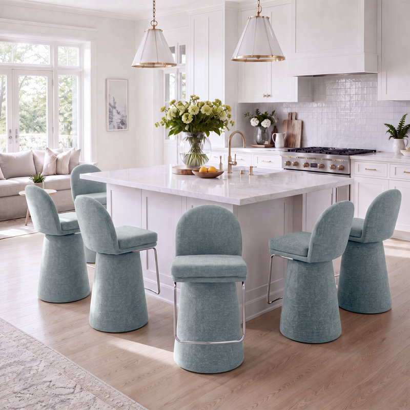 Tabourets de bar rembourrés Soft 360, Bleu