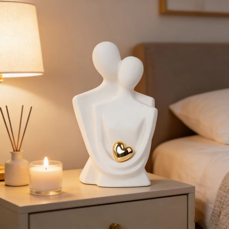 Couple Statue Decor Items For Living Room, Abstract Sculpture Home Decor Couples Love Office Show Pieces- For Bedroom Romantic Gifts For Valentine Anniversary Birthday