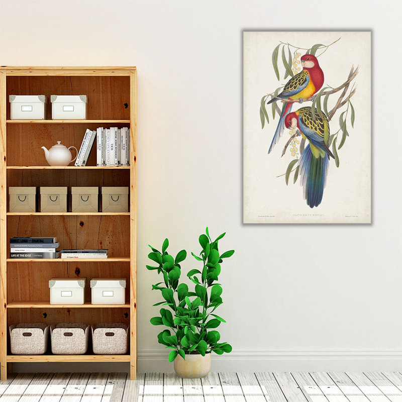 Tropical Parrots IV - reproduction d'art sur toile, H 24 po x l 16 po
