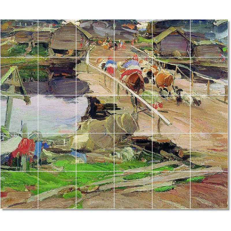 Carreau de peinture murale 25,5 po x 21,25 po 4,25 po x 4,25 po, Peinture Abram Arkhipov W22017