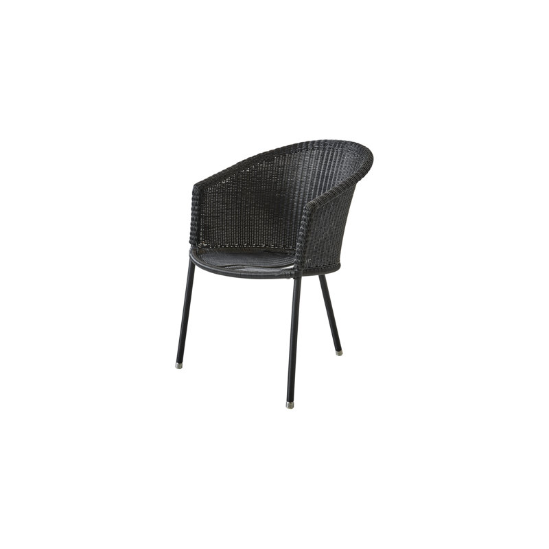 Trinity Wicker Patio Dining Armchair with Cushion, Gray