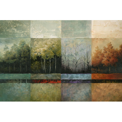 Four Seasons of the Forest Painting 1 Piece Wrapped Canvas Wall Art