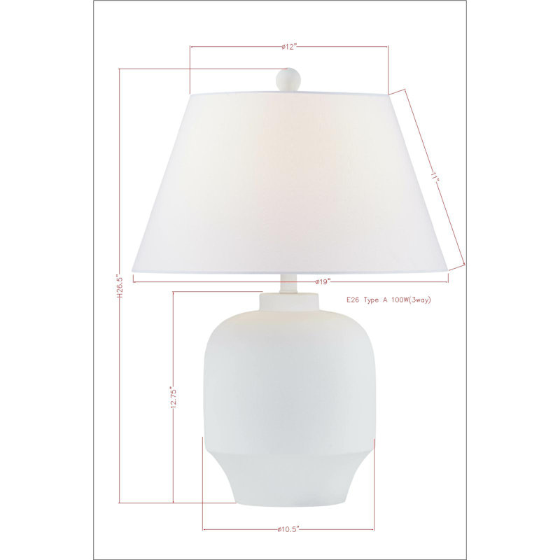 Middleborough 26.5" White Resin Table Lamp