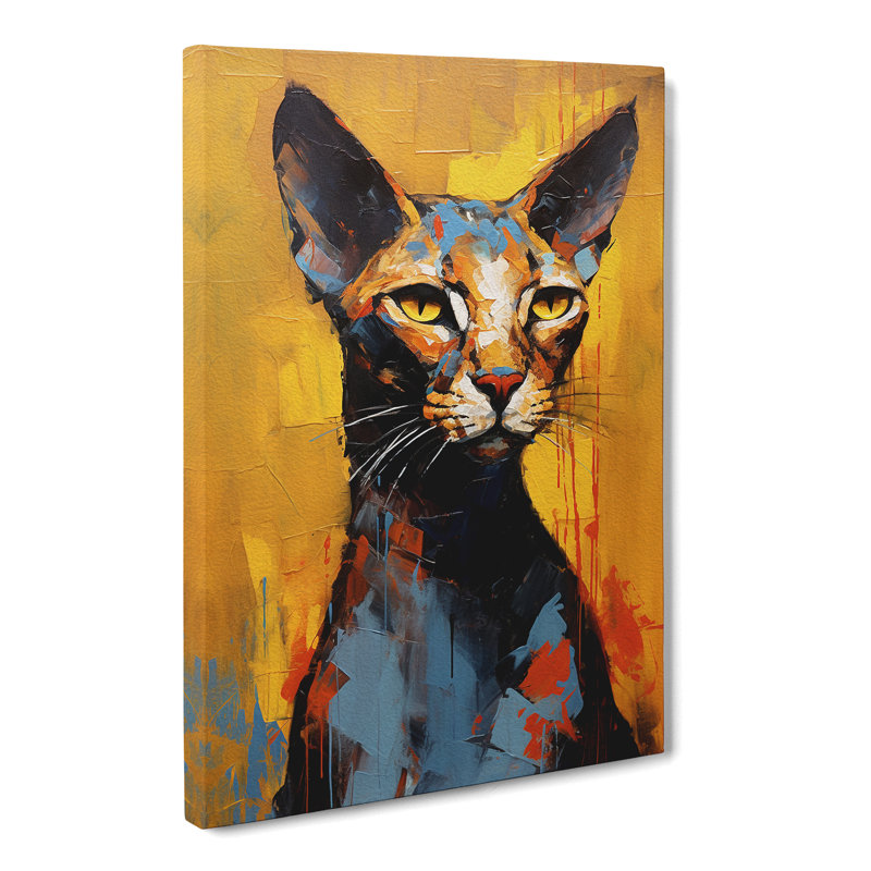 Egyptian Cat Gestural No.2 - Print, 50cm H x 35cm W x 3cm D