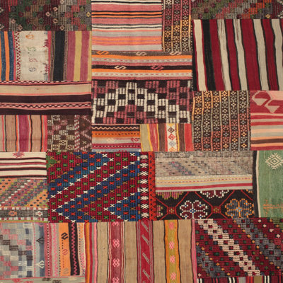 Tapis contemporain rouge / noir