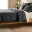 Ensemble de housse de couette gris anthracite en lin-130133034