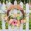 Couronne rose 16 pouces pour porte d'entrée