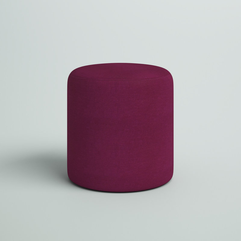 Repose-pieds rond rembourré Denison Taut, Mauve