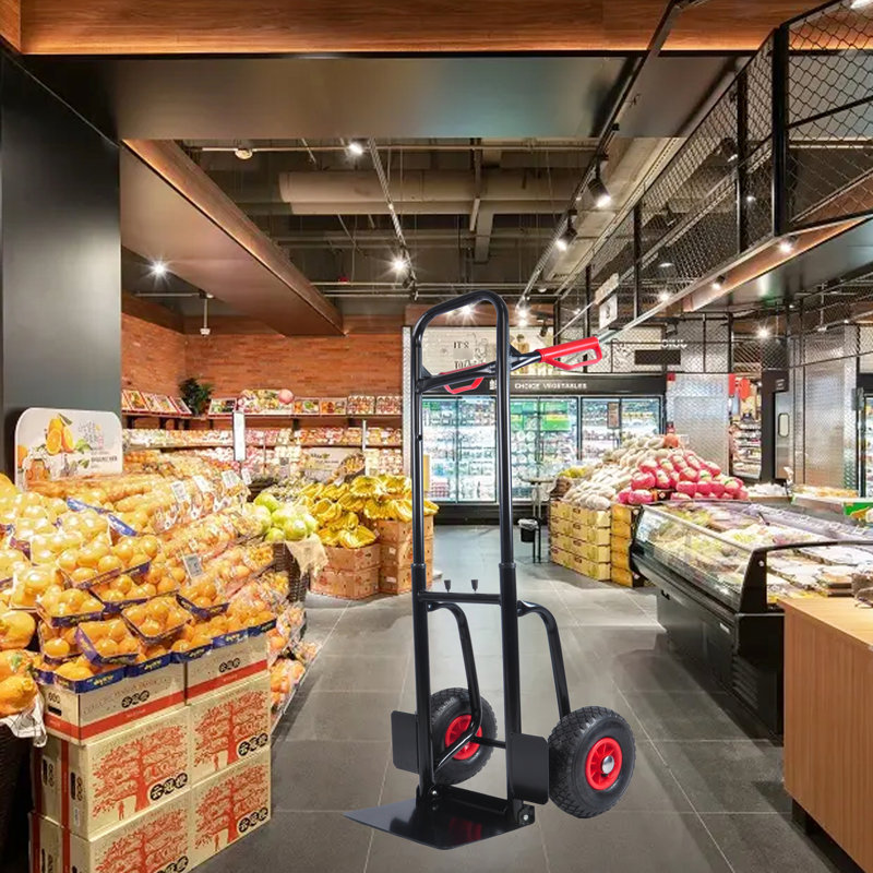 Chariot manuel en métal avec capacité de 330 lb et roues en caoutchouc de 10 po - idéal pour un déplacement polyvalent et efficace dans différents endroits